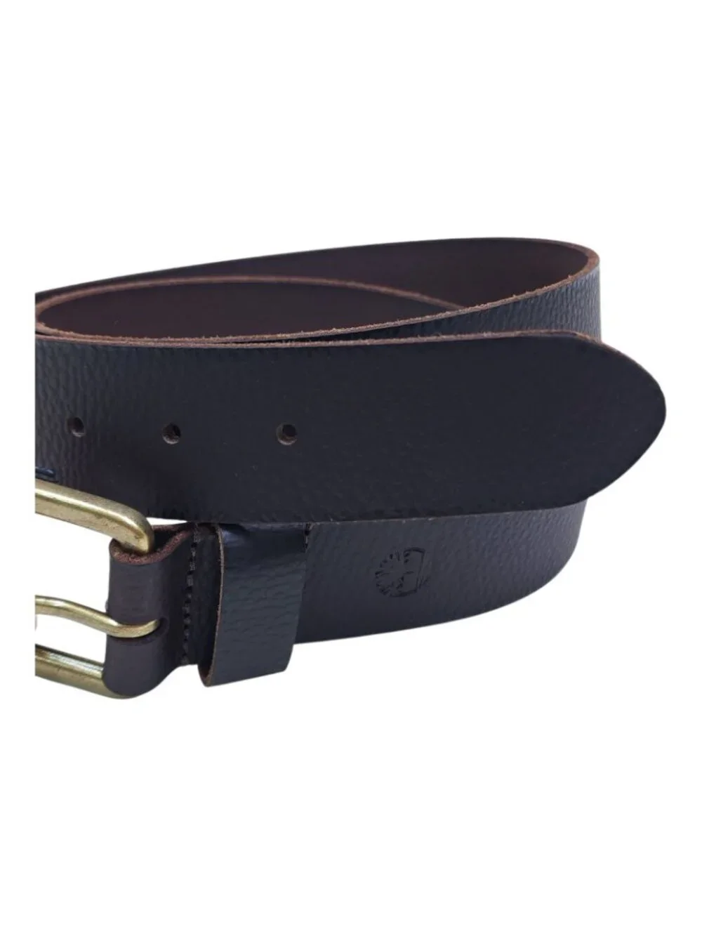 Timberland Mens Full Grain Leather Belt XL 42/44 Brown Brass Buckle 1 1/2